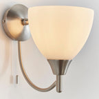 Alton 1-Light Wall Sconce: Satin Chrome & Opal Glass