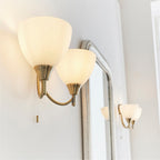 Alton 2-Light Wall Sconce: Antique Brass & Opal Glass