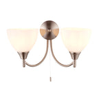 Alton 2-Light Wall Sconce: Satin Chrome & Opal Glass