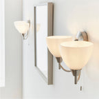 Alton 2-Light Wall Sconce: Satin Chrome & Opal Glass