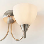 Alton 2-Light Wall Sconce: Satin Chrome & Opal Glass