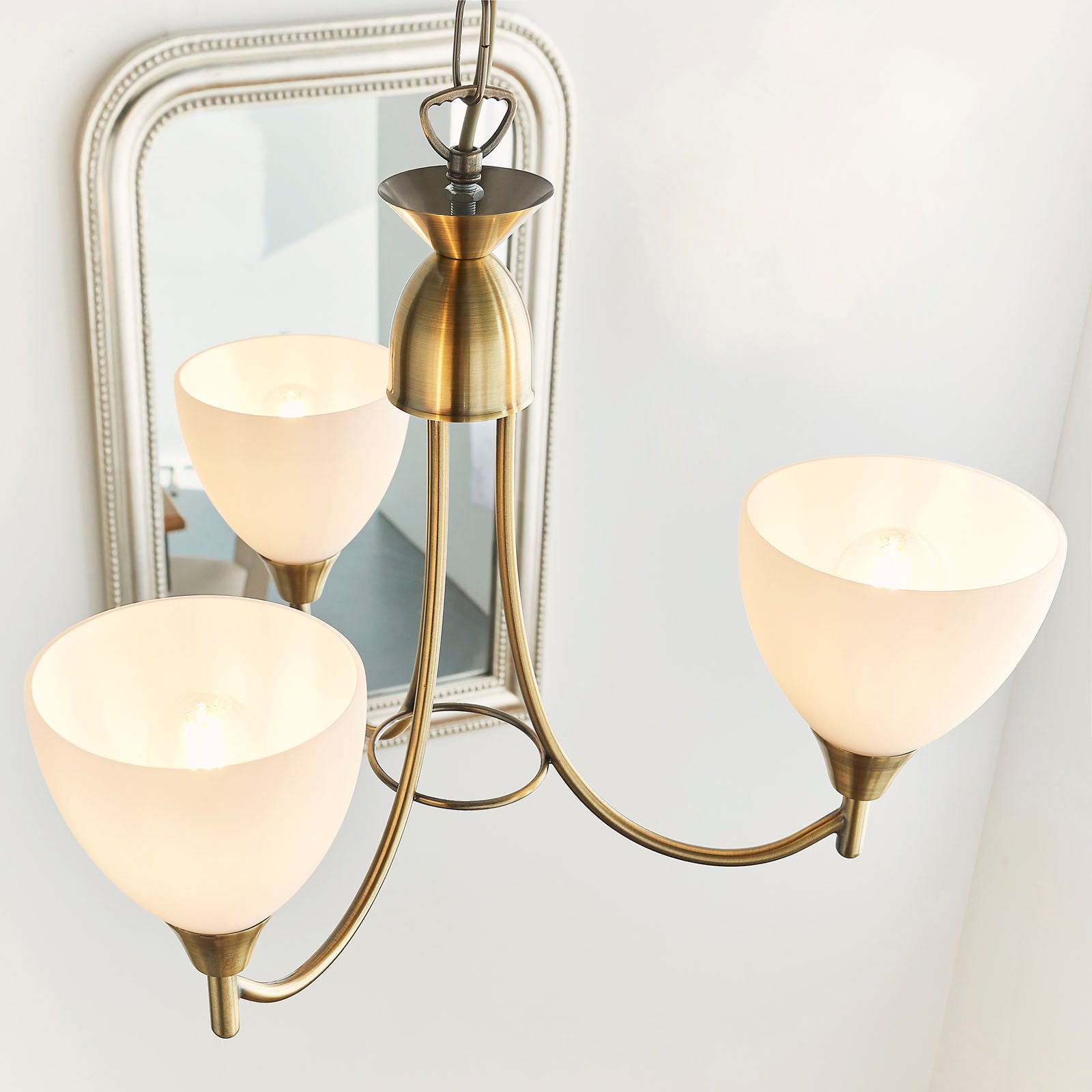 Alton 3-Light Pendant: Convertible (Antique Brass & Glass)
