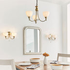 Alton 3-Light Pendant: Convertible (Antique Brass & Glass)