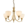 Alton 5-Light Pendant: Convertible (Antique Brass & Glass)