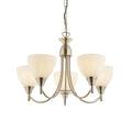 Alton 5-Light Pendant: Convertible (Satin Chrome & Glass)