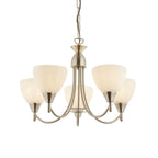 Alton 5-Light Pendant: Convertible (Satin Chrome & Glass)