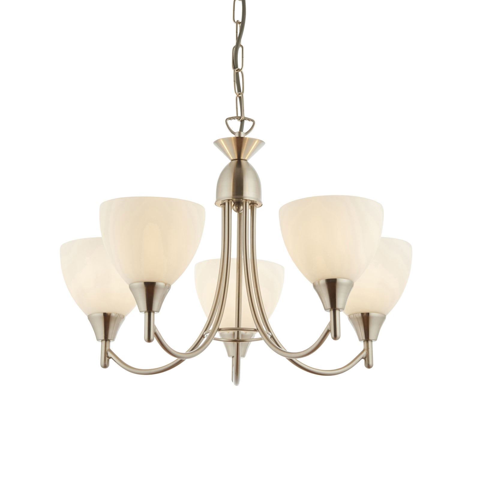 Alton 5-Light Pendant: Convertible (Satin Chrome & Glass)