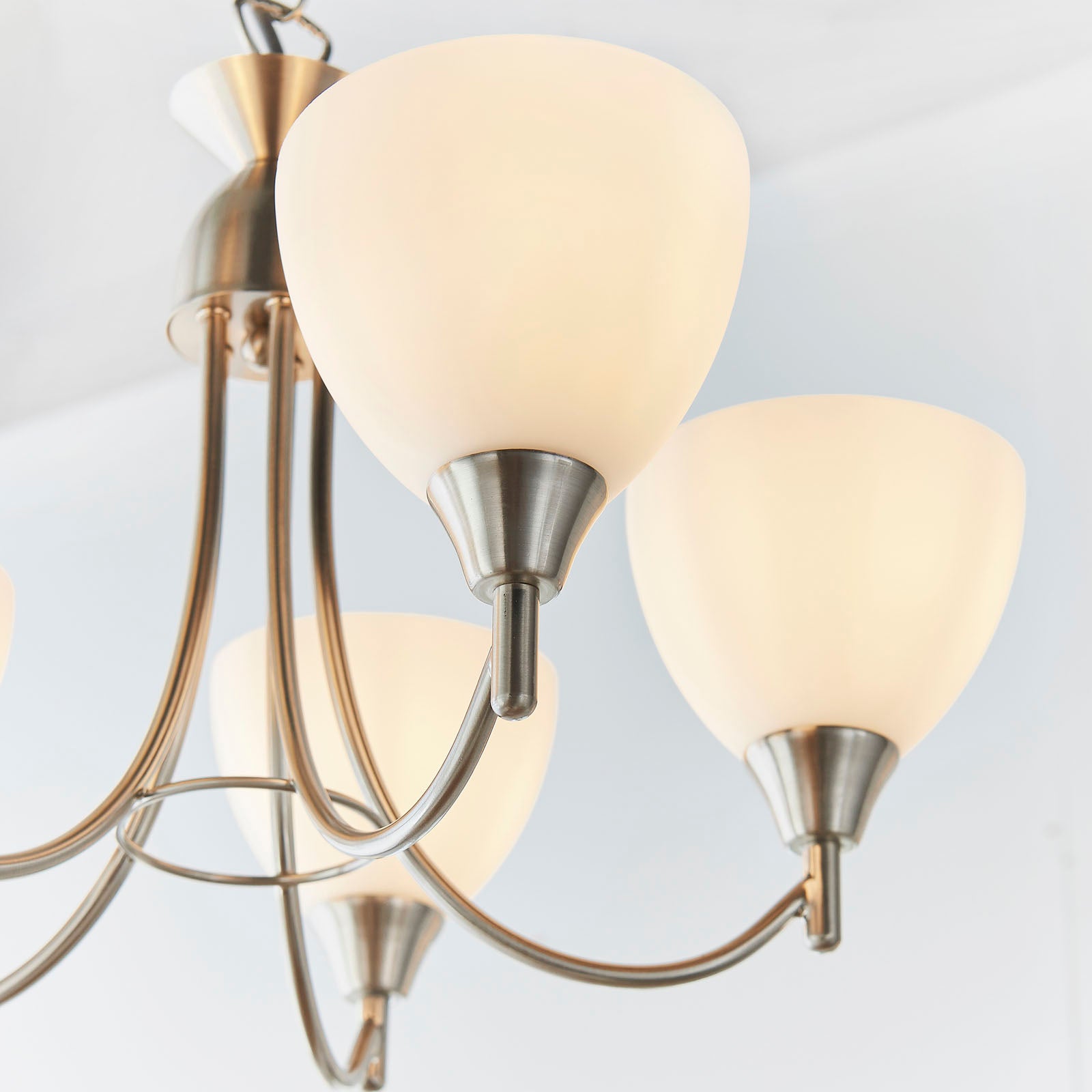Alton 5-Light Pendant: Convertible (Satin Chrome & Glass)