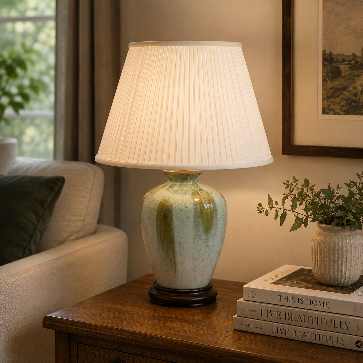 TL365F - Light Blue Green Table Lamp