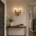 Patrinia 2 Light Switched Wall Light in Antique Brass