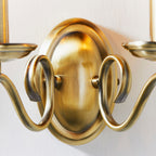 Bernice 2-Light Wall Sconce: Antique Brass & Scrolled Arms (Dimmable)