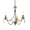 Bernice 3-Light Pendant: Antique Brass & Scrolled Arms (Dimmable)