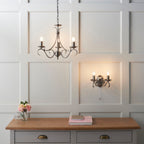 Bernice 3-Light Pendant: Antique Brass & Scrolled Arms (Dimmable)