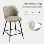 Callum Faux Leather Bar Stool Light Grey 65cm