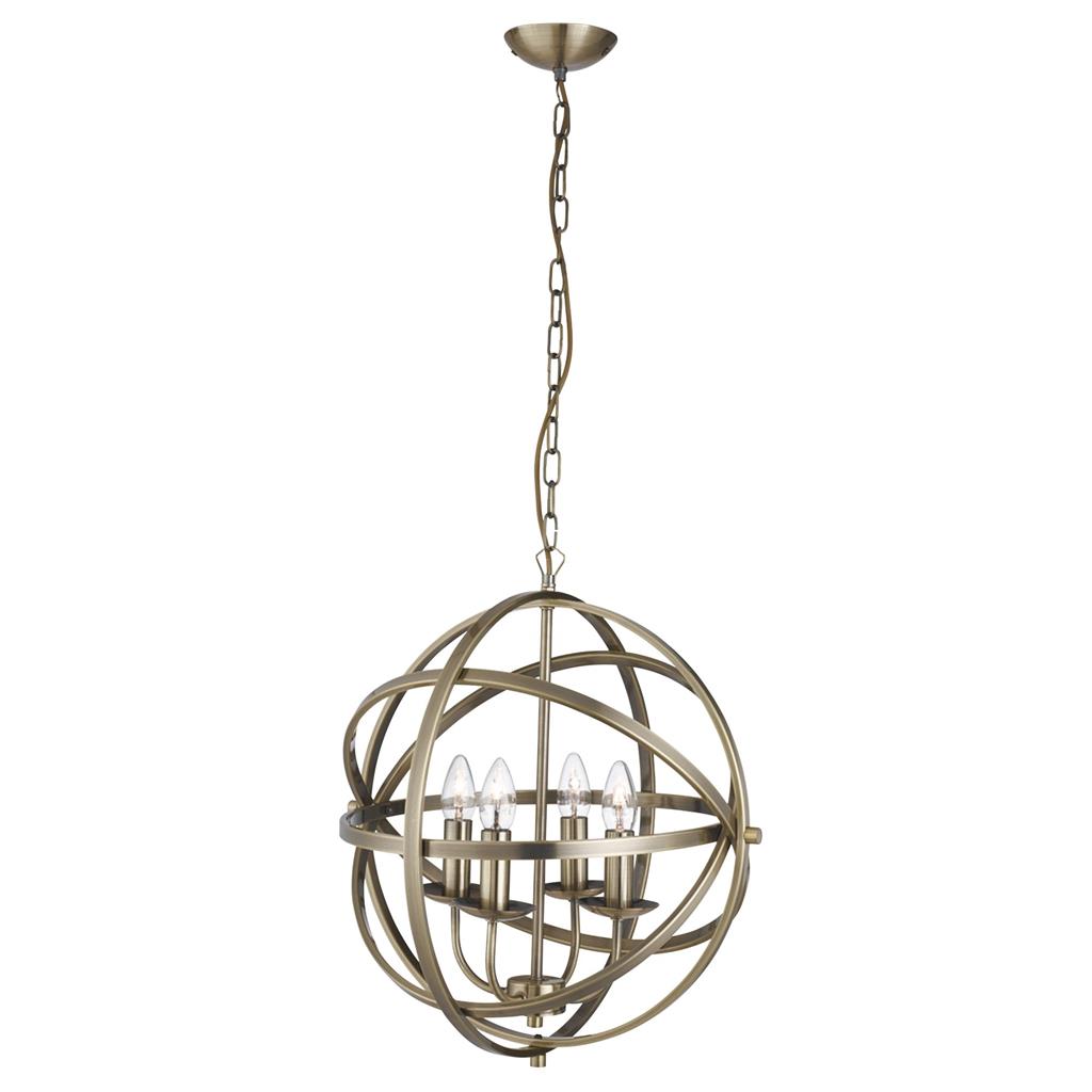 Copernicus 4Lt Pendant - Antique Brass Metal