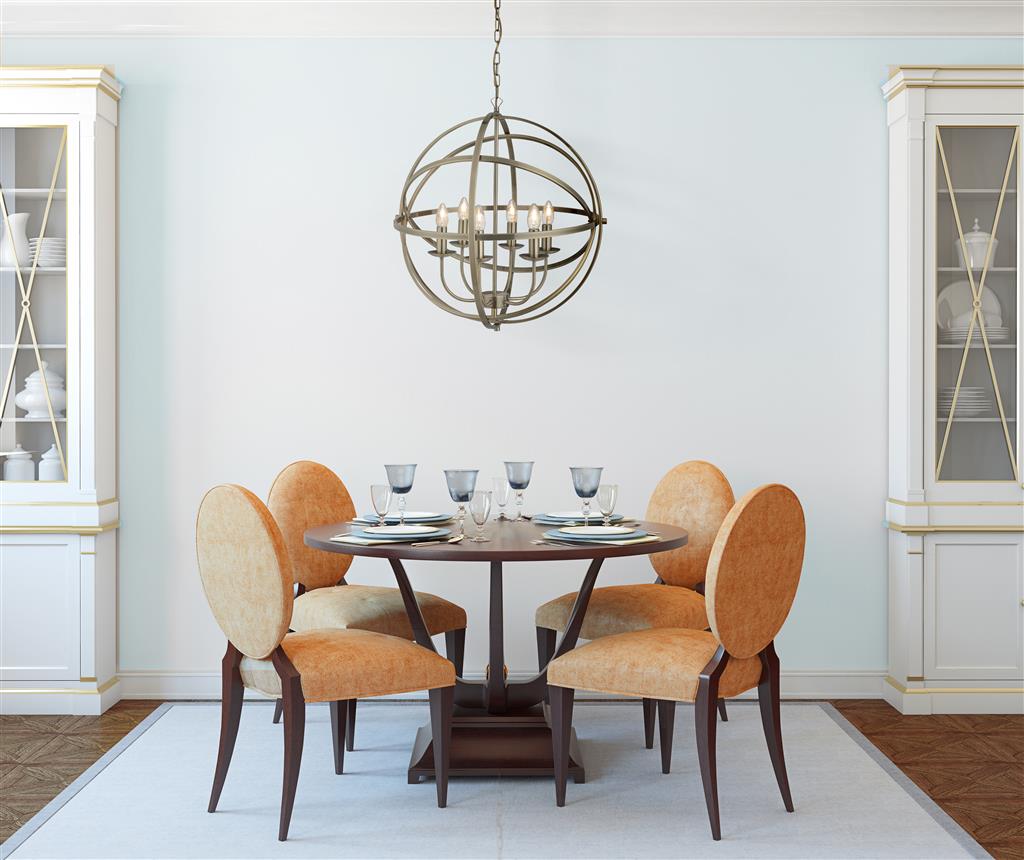 Copernicus 6Lt Pendant - Antique Brass Metal