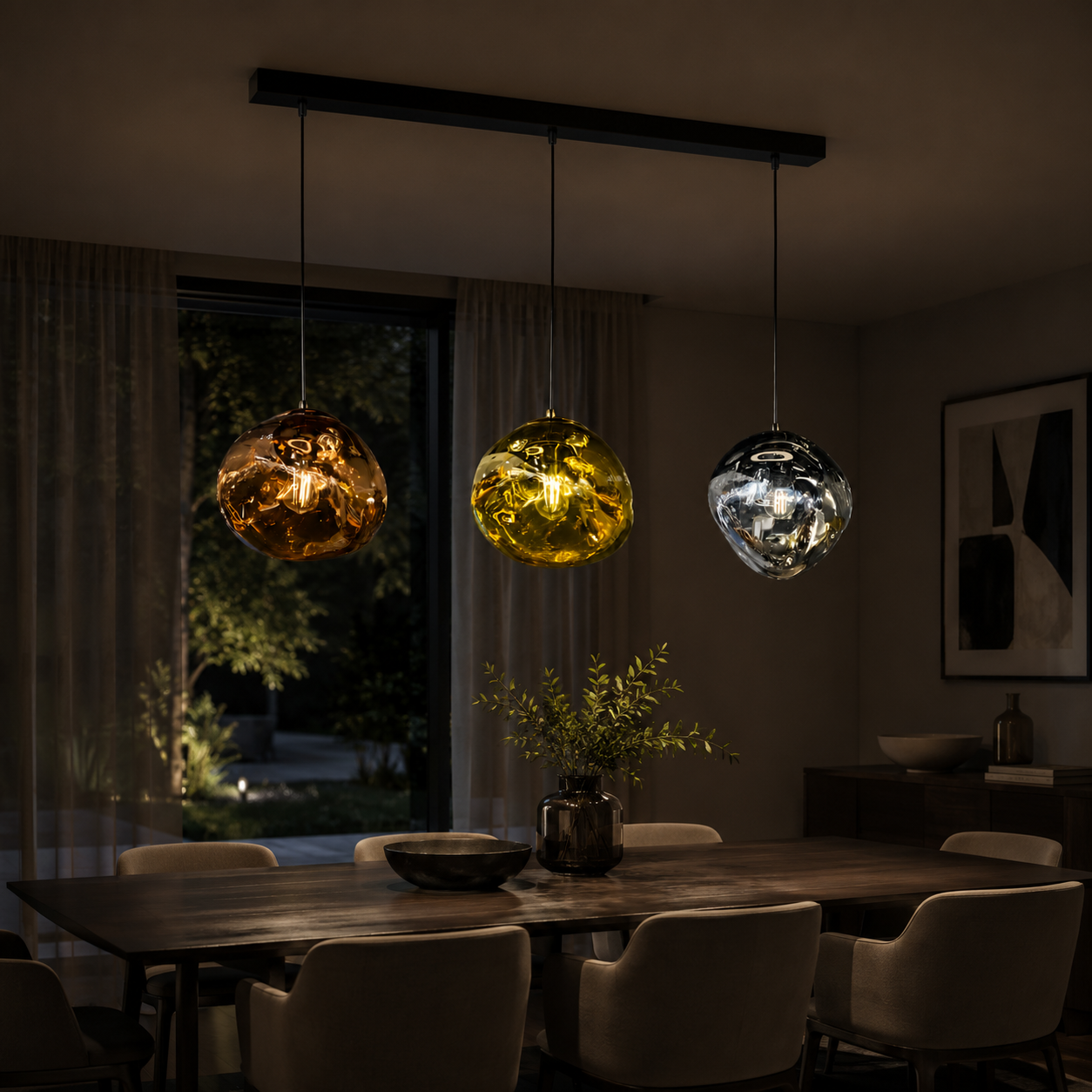 Mensa 300, 3 Light Bar Mixed Color Glass