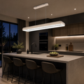 Pavo 90 Rectangle White Bar Pendant with Crystal Inner
