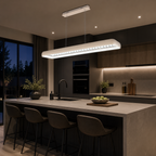 Pavo 90 Rectangle White Bar Pendant with Crystal Inner