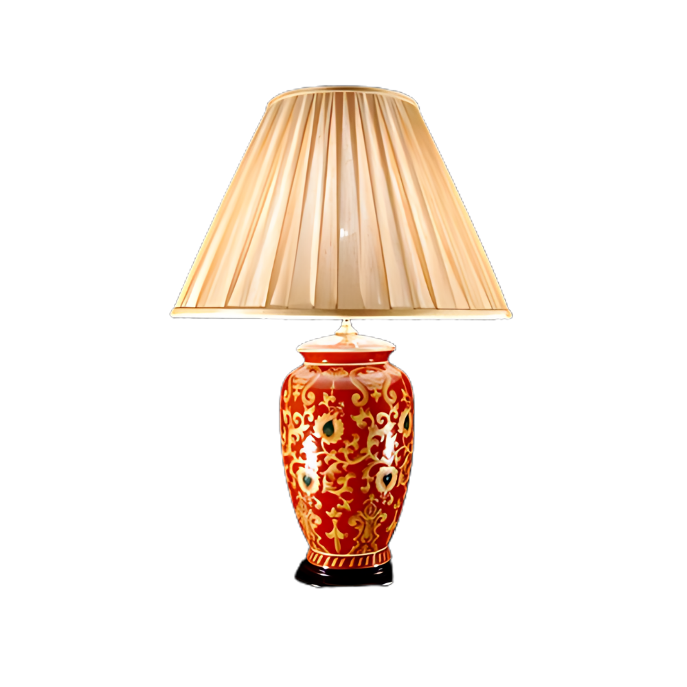TL748 - Red Oxide Decorated Table Lamp