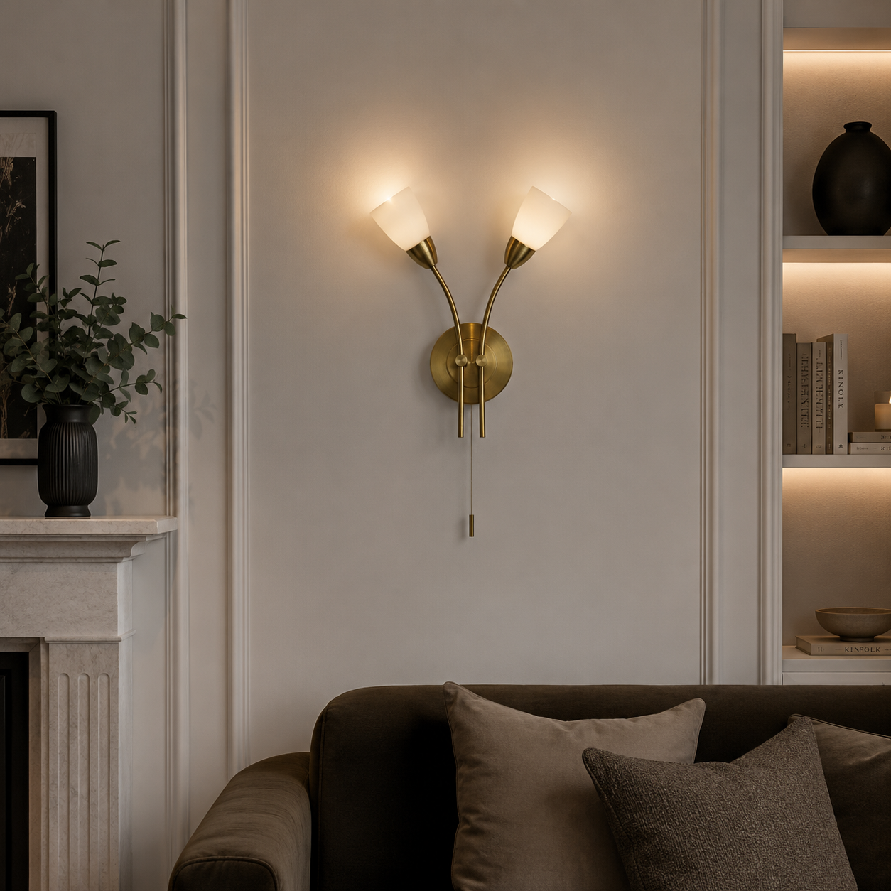 Furama 2 Light Wall Light - Antique