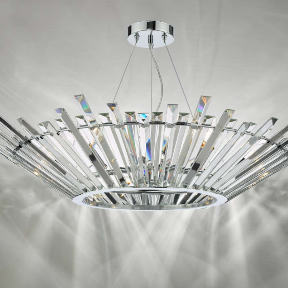 Nimbus 6 Light Pendant Polished Chrome Crystal
