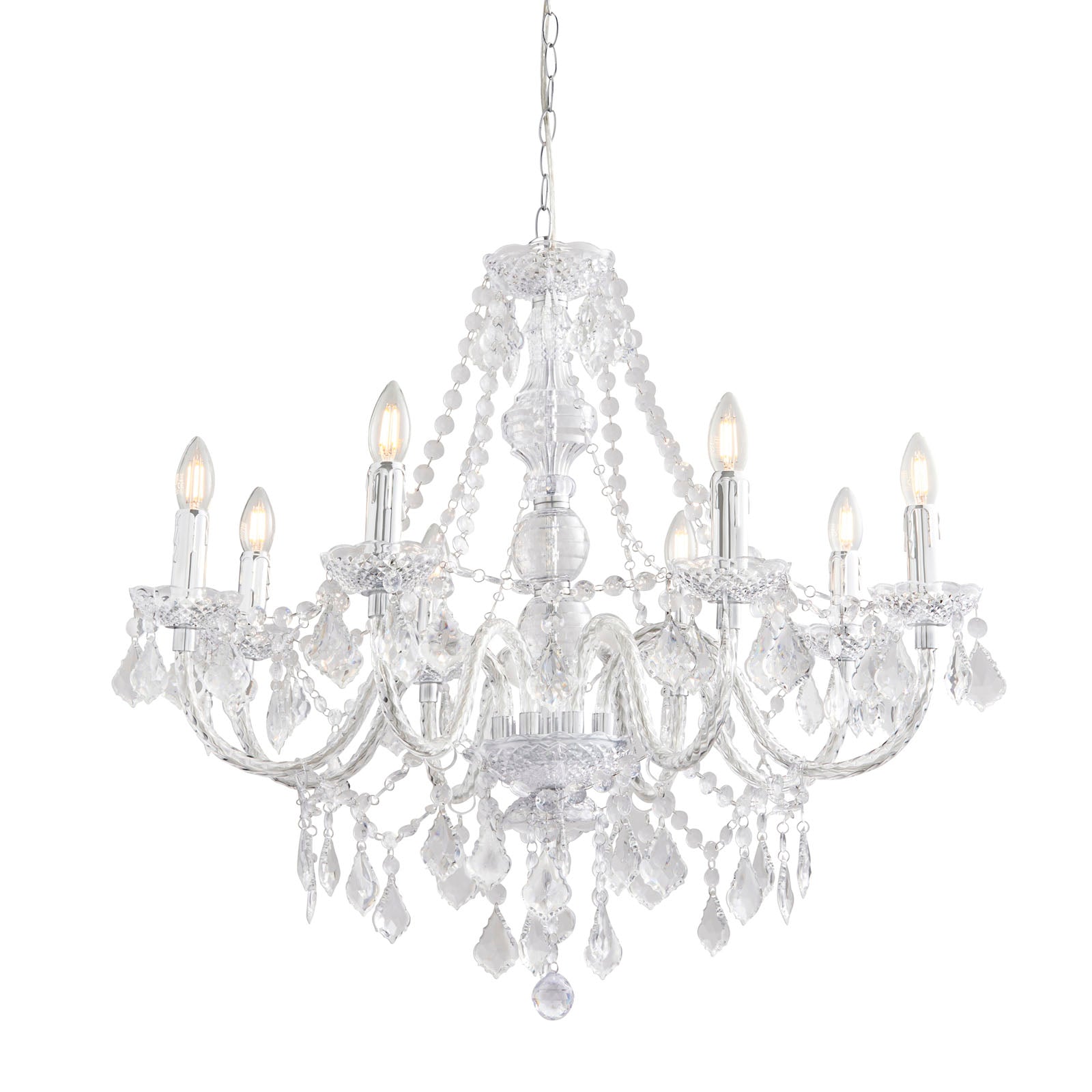 Clarence 8 Light Clear Acrylic Chandelier