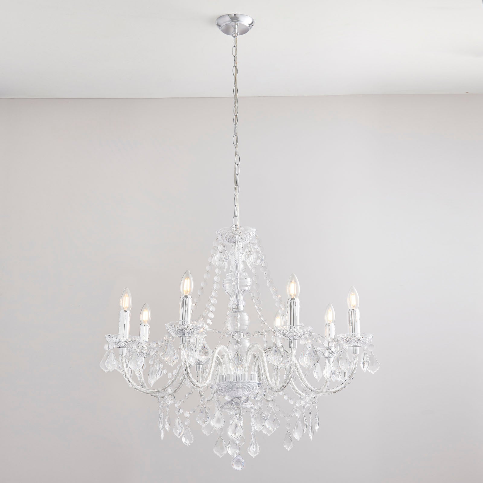 Clarence 8 Light Clear Acrylic Chandelier
