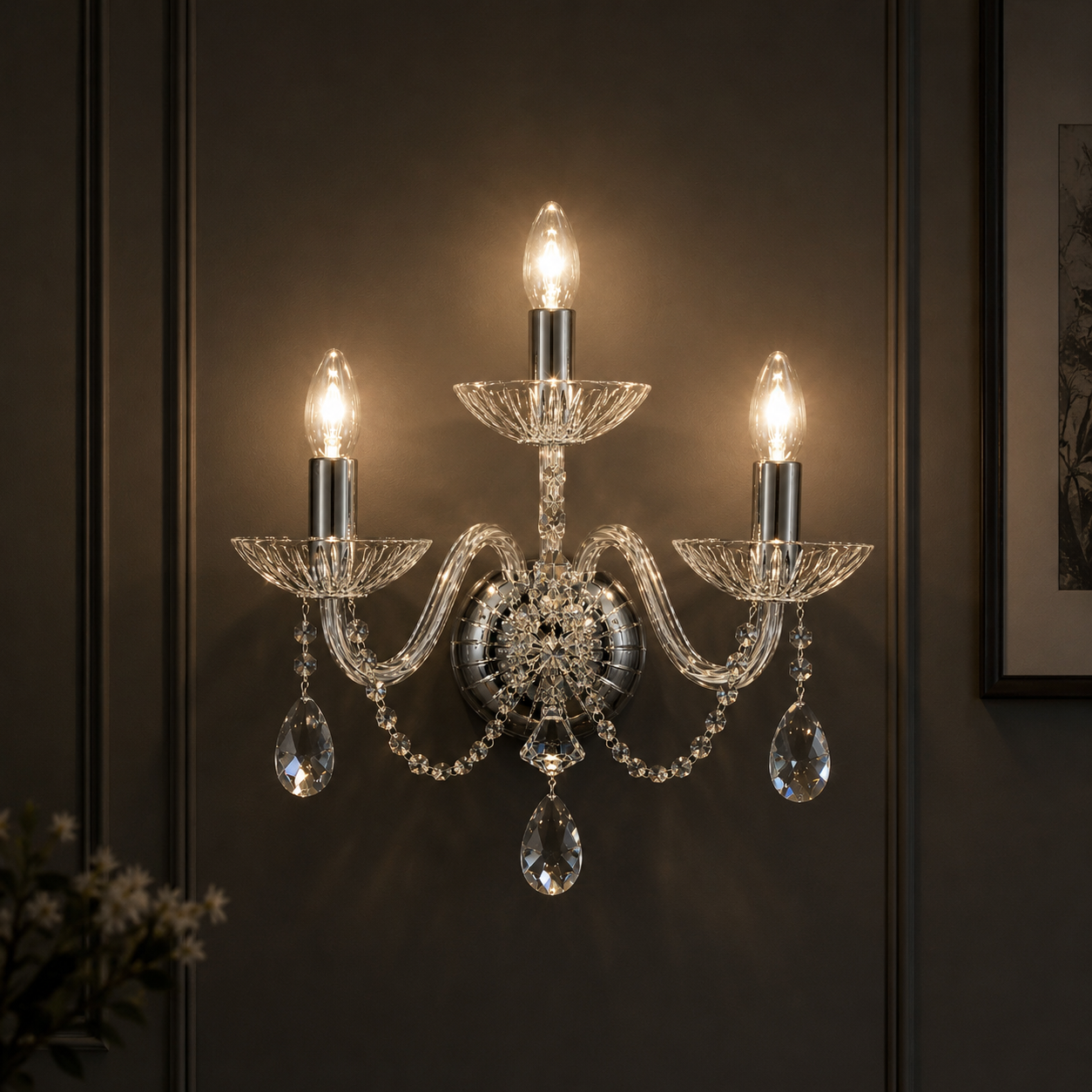 Liberec 3 Wall Light - Clear