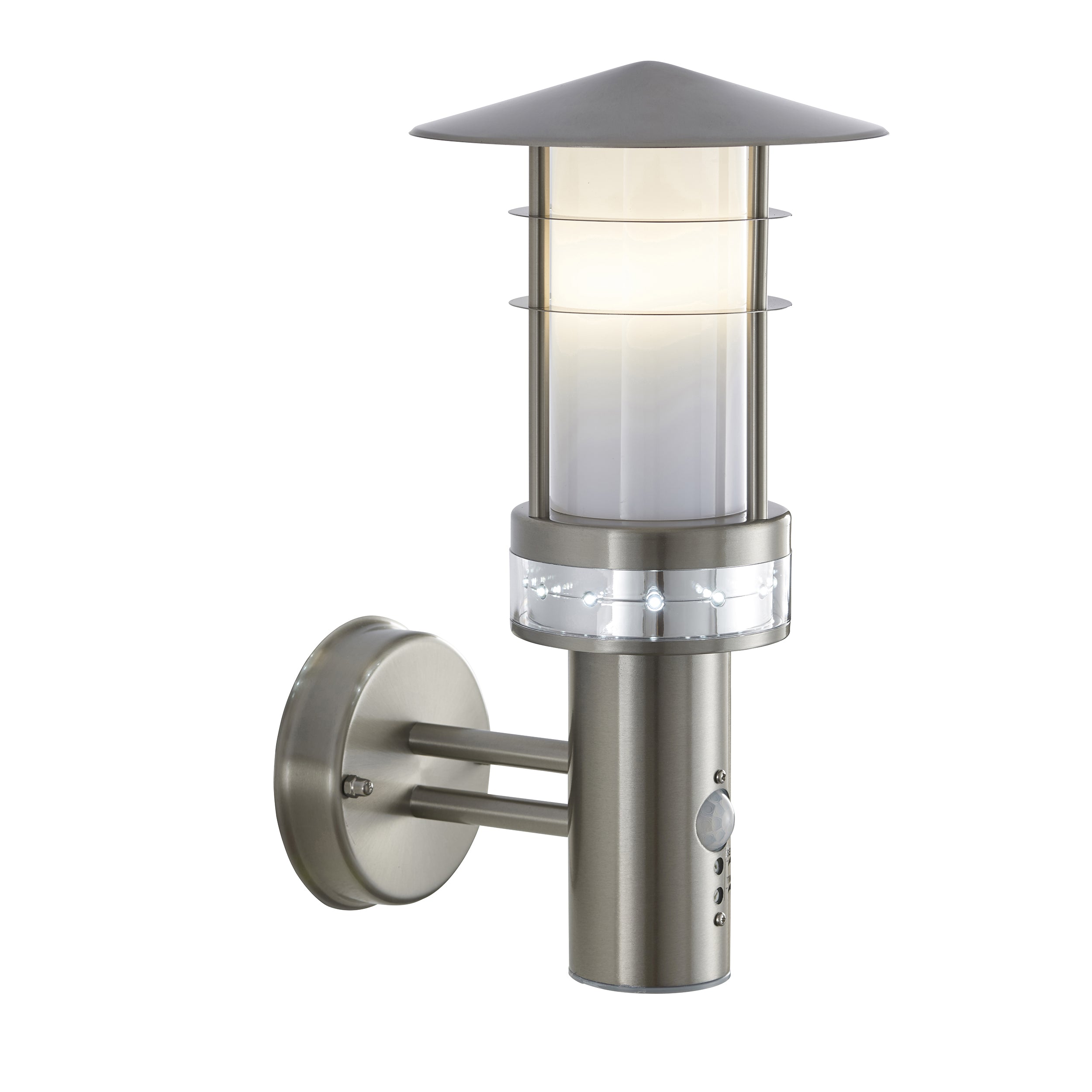 Pagoda PIR 1lt wall IP44 9.2W & 0.05W