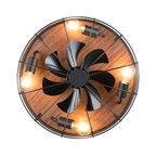 TRONDHEIM Black & Wood Effect Ceiling Fan