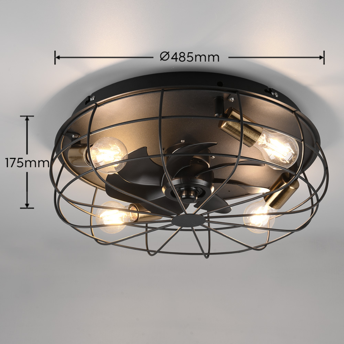 TRONDHEIM Black Matt Finish Ceiling Fan