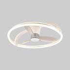 STOCKHOLM Large White Ceiling Fan With LED Ring