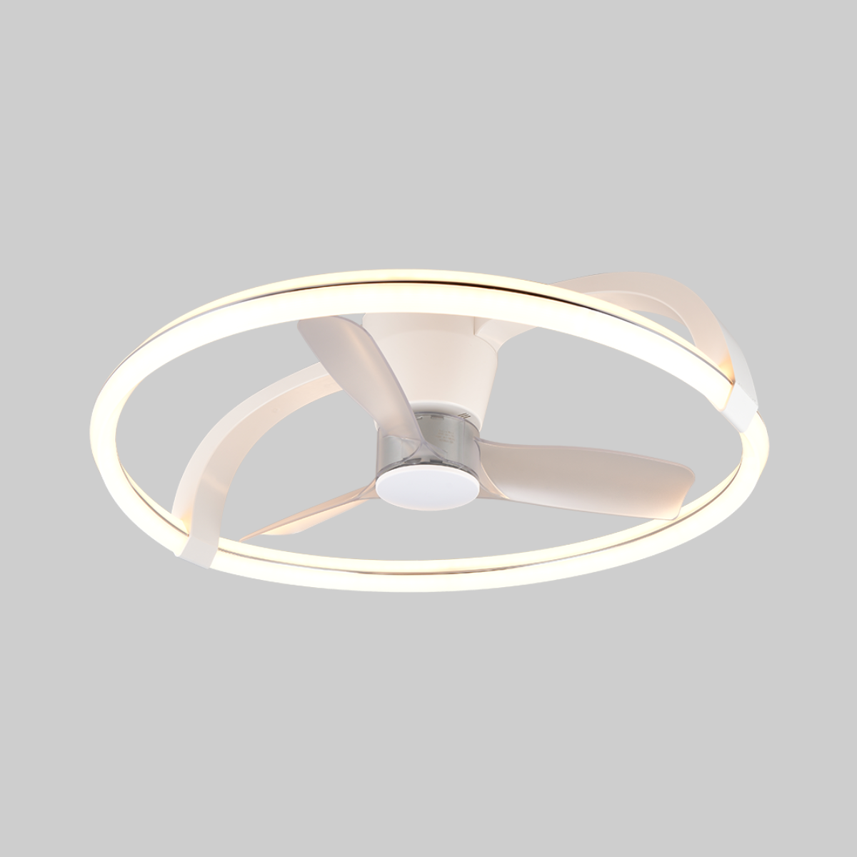 STOCKHOLM Large White Ceiling Fan With LED Ring