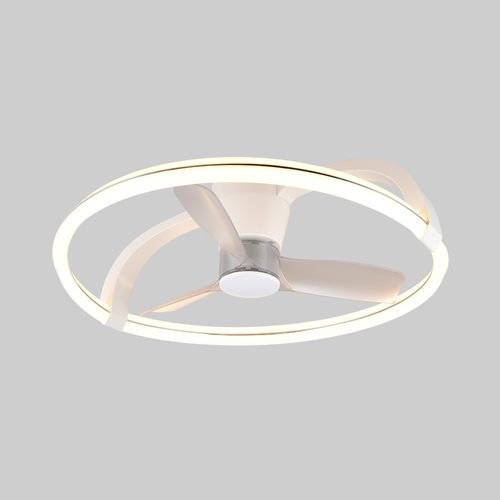 Rota Large White Ceiling Fan With LED Ring