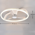 STOCKHOLM Large White Ceiling Fan With LED Ring