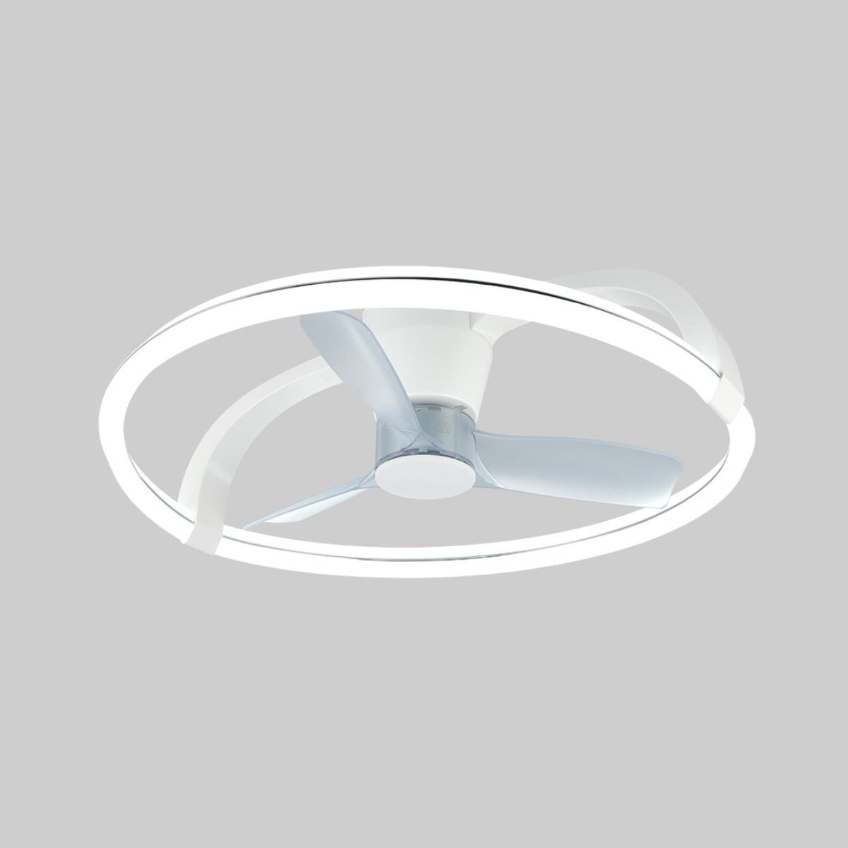 STOCKHOLM Large White Ceiling Fan With LED Ring