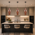 Taper Copper Finish Glass Pendant