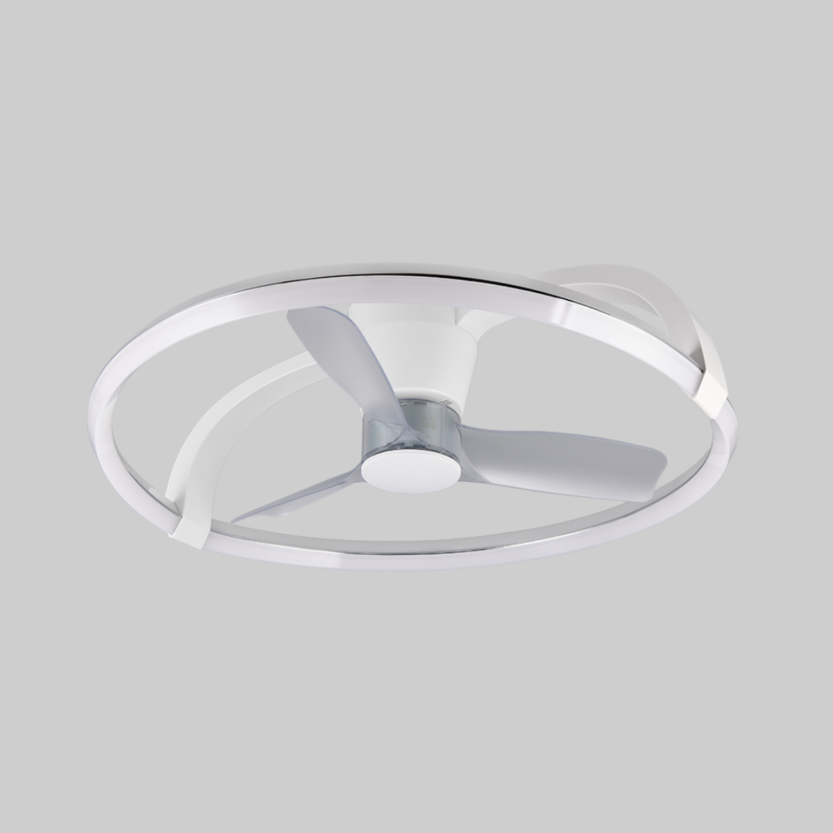 STOCKHOLM Large White Ceiling Fan With LED Ring