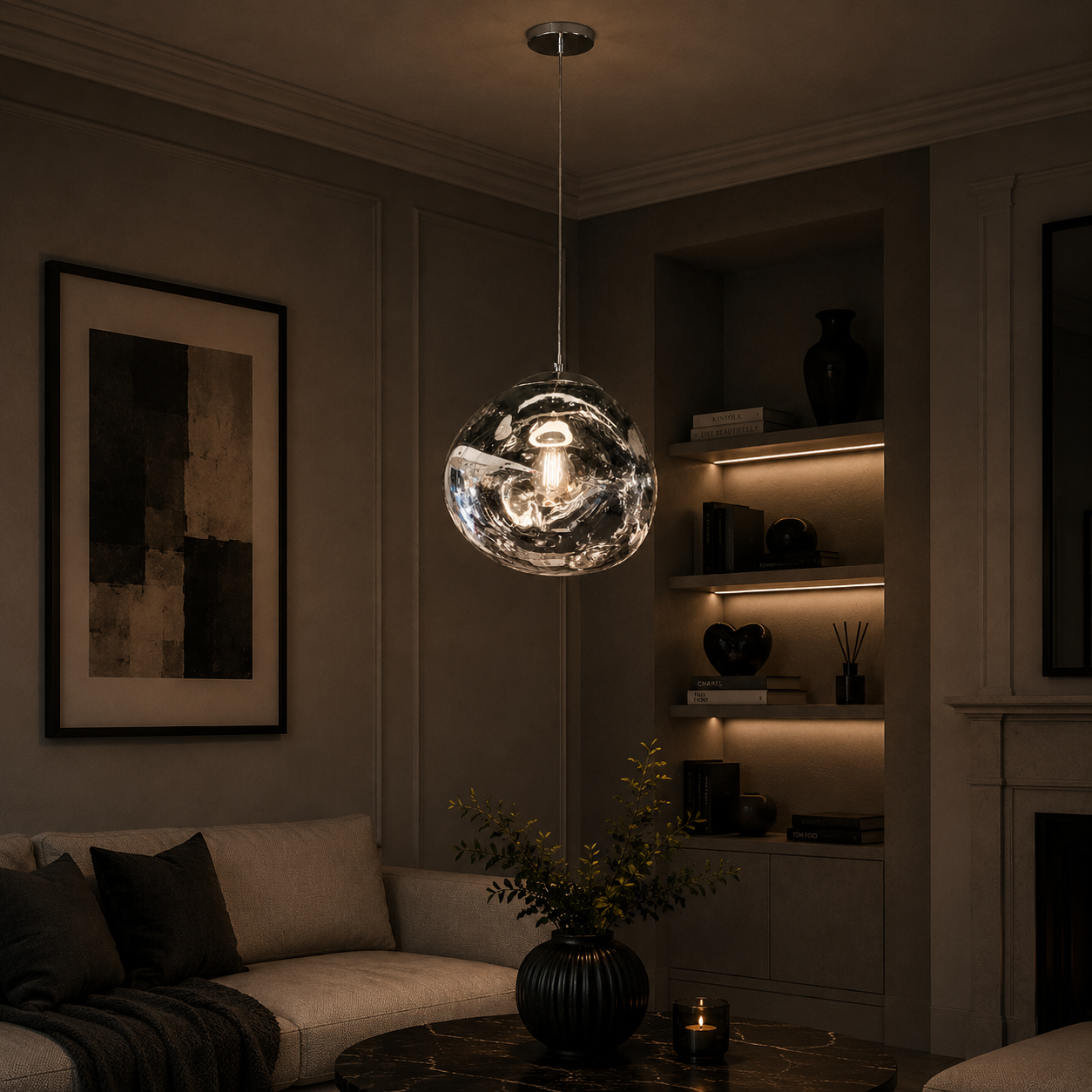Mensa 300 Chrome Glass Pendant