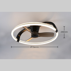 STOCKHOLM Large Black Ceiling Fan With LED Ring