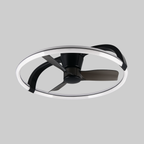 STOCKHOLM Large Black Ceiling Fan With LED Ring