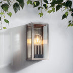 Oxford Brushed Stainless Steel Wall Light - Classic Box Lantern