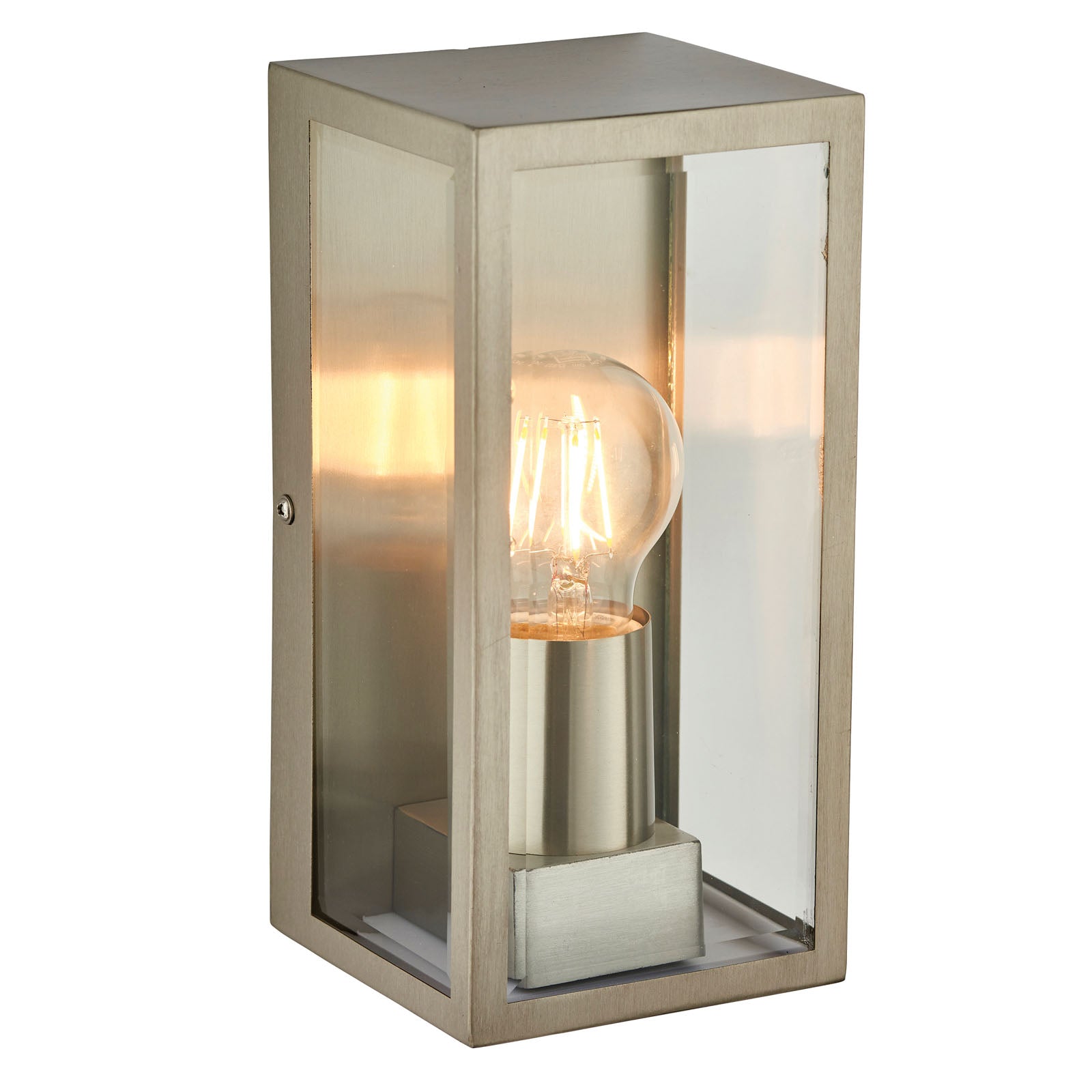 Oxford Brushed Stainless Steel Wall Light - Classic Box Lantern