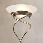 Monaco 2-Light Satin Chrome Floor Lamp with Uplighter, Reading Lamp & Dimmer Switch
