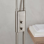 Monaco 2-Light Satin Chrome Floor Lamp with Uplighter, Reading Lamp & Dimmer Switch