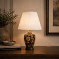 TL365H - Blue Glaze Floral Table Lamp