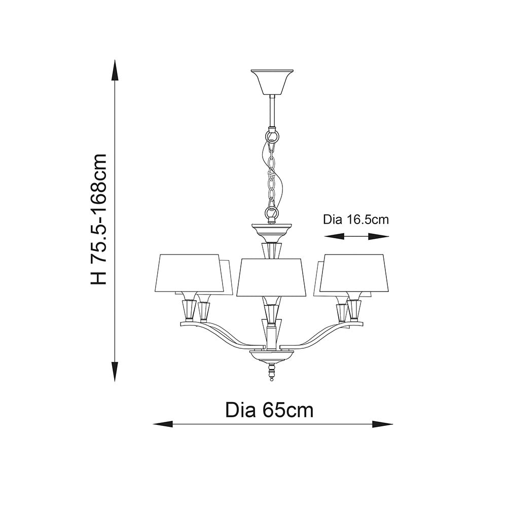Fiennes 5-Light Crystal Chandelier Chrome