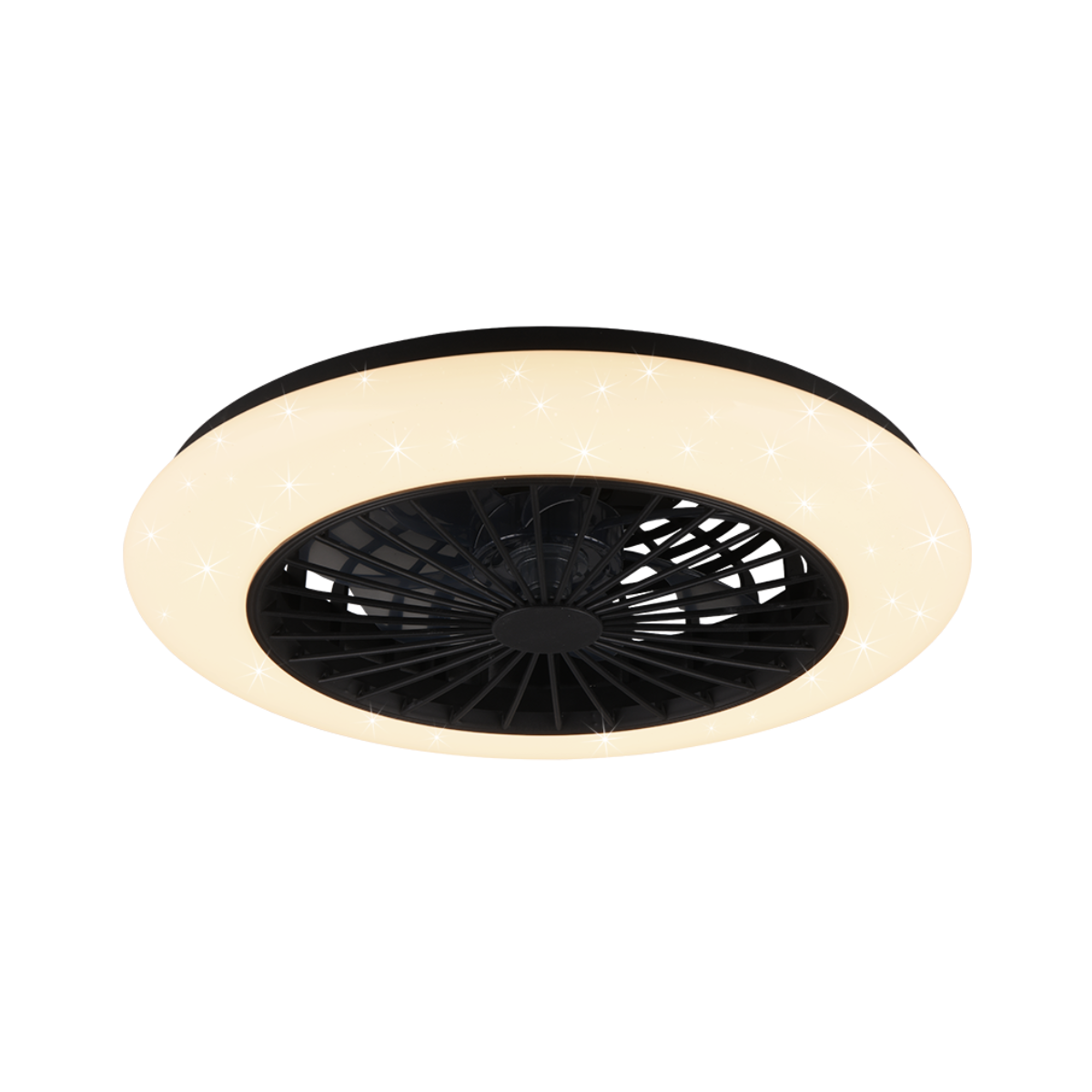 STRALSUND Black Ceiling fan with Starlight Cover