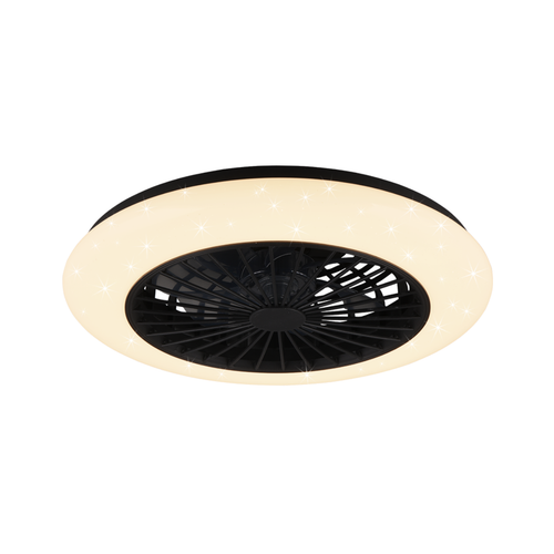 STRALSUND Black Ceiling fan with Starlight Cover